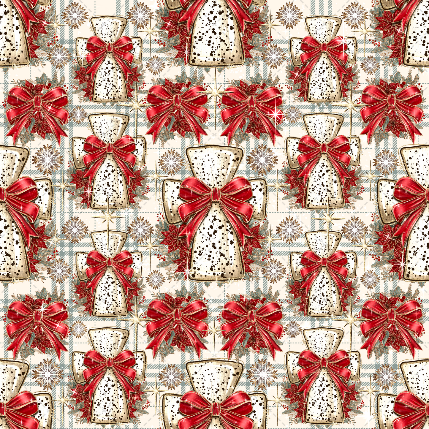 Red Christmas Cross Seamless Transfer