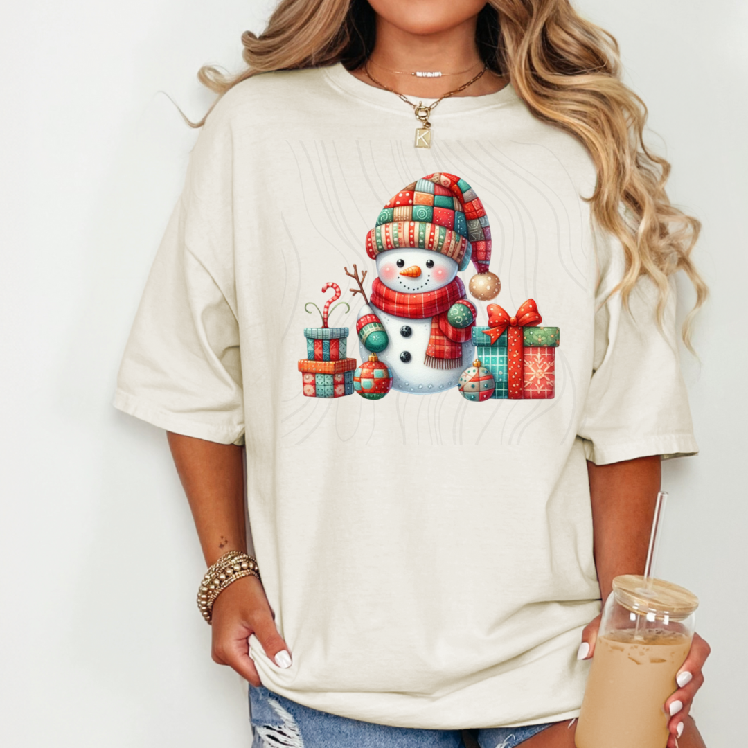 Patchwork Snowman Transfer