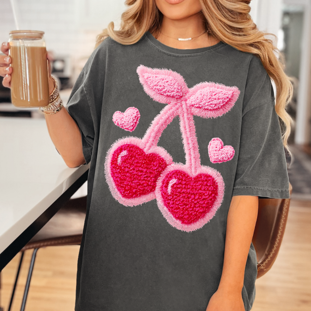 Faux Yarn Cheeries Transfer