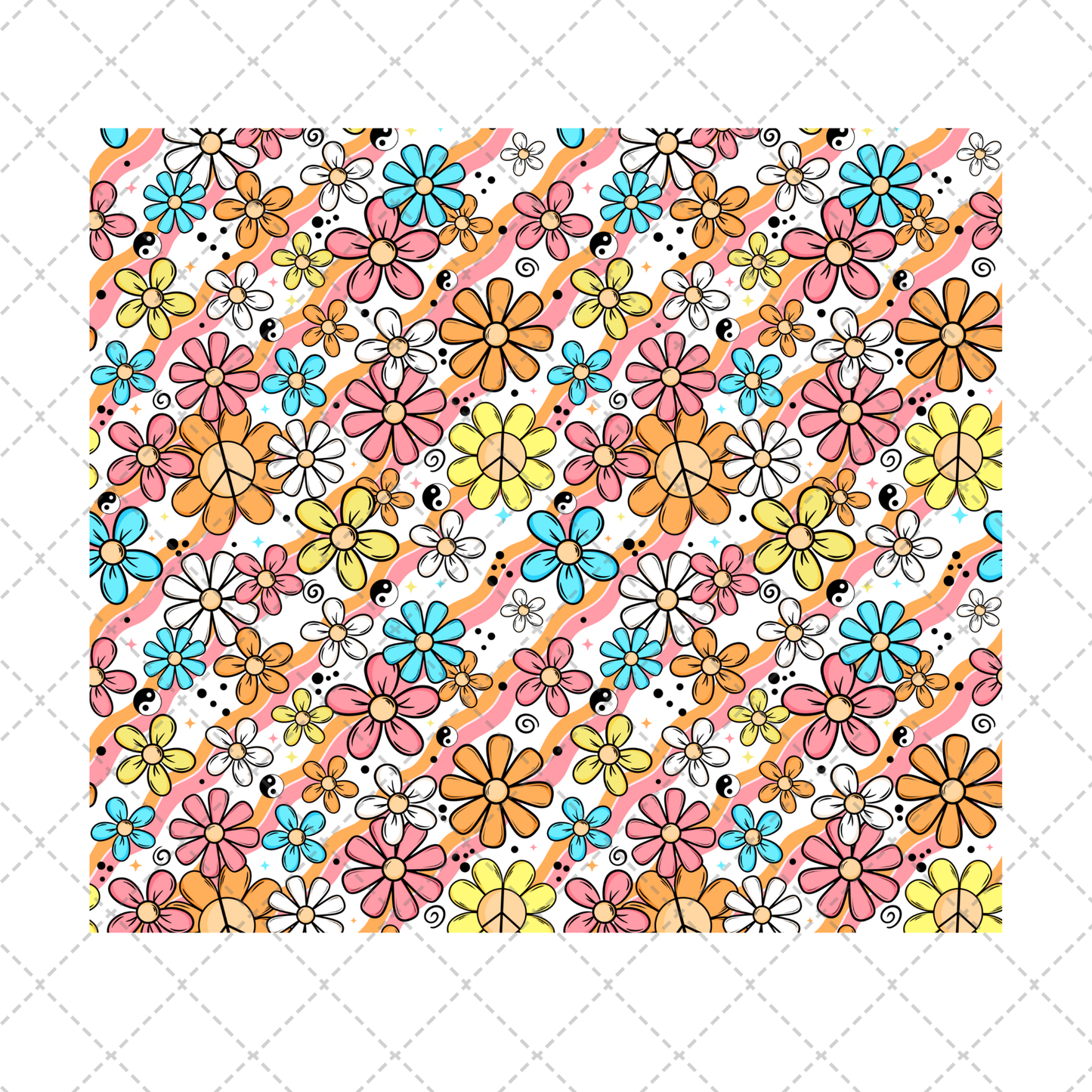 Colorful Retro Floral Tumbler Wrap