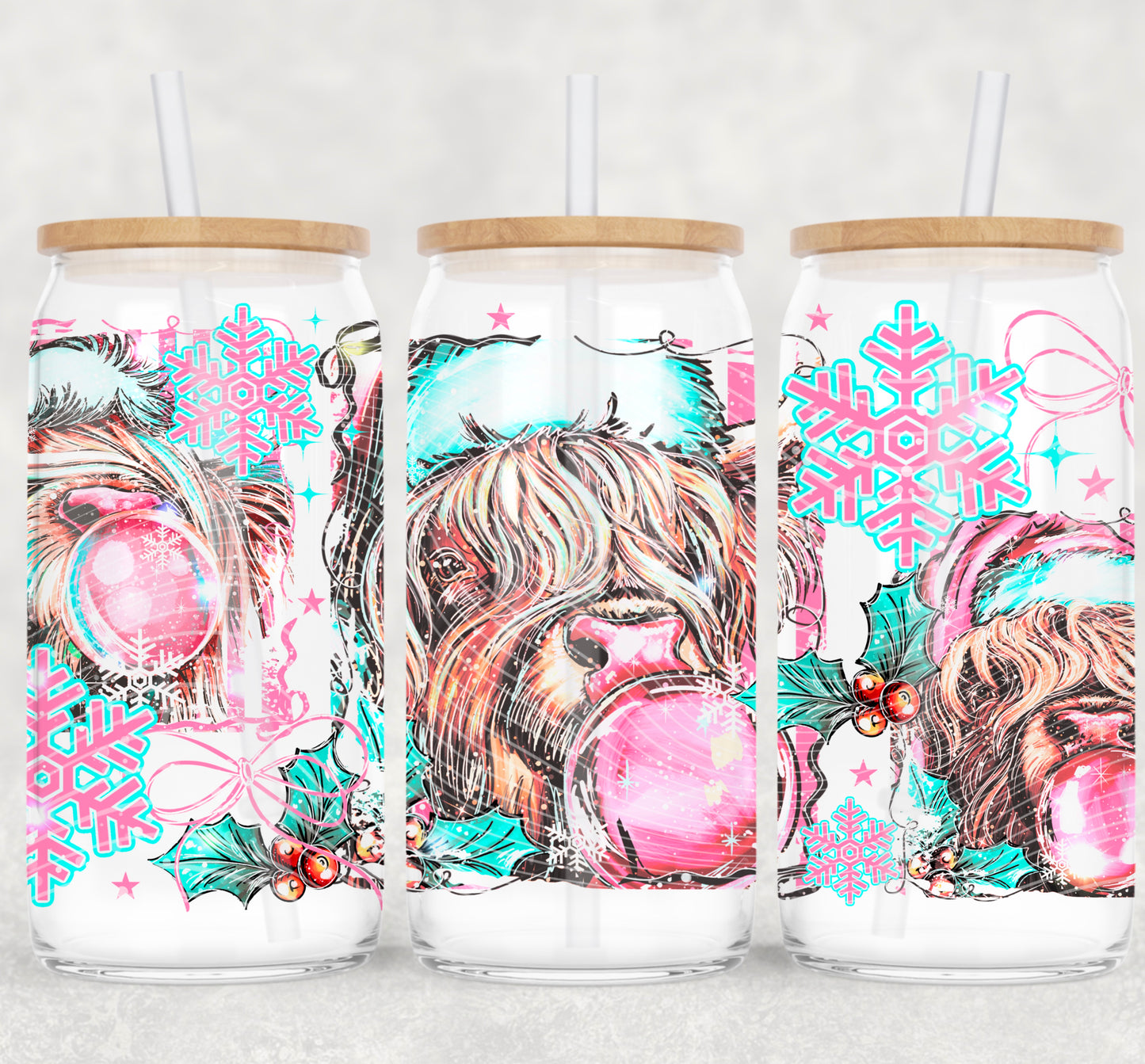 Bubble Cow Libbey 16 Oz Transfer