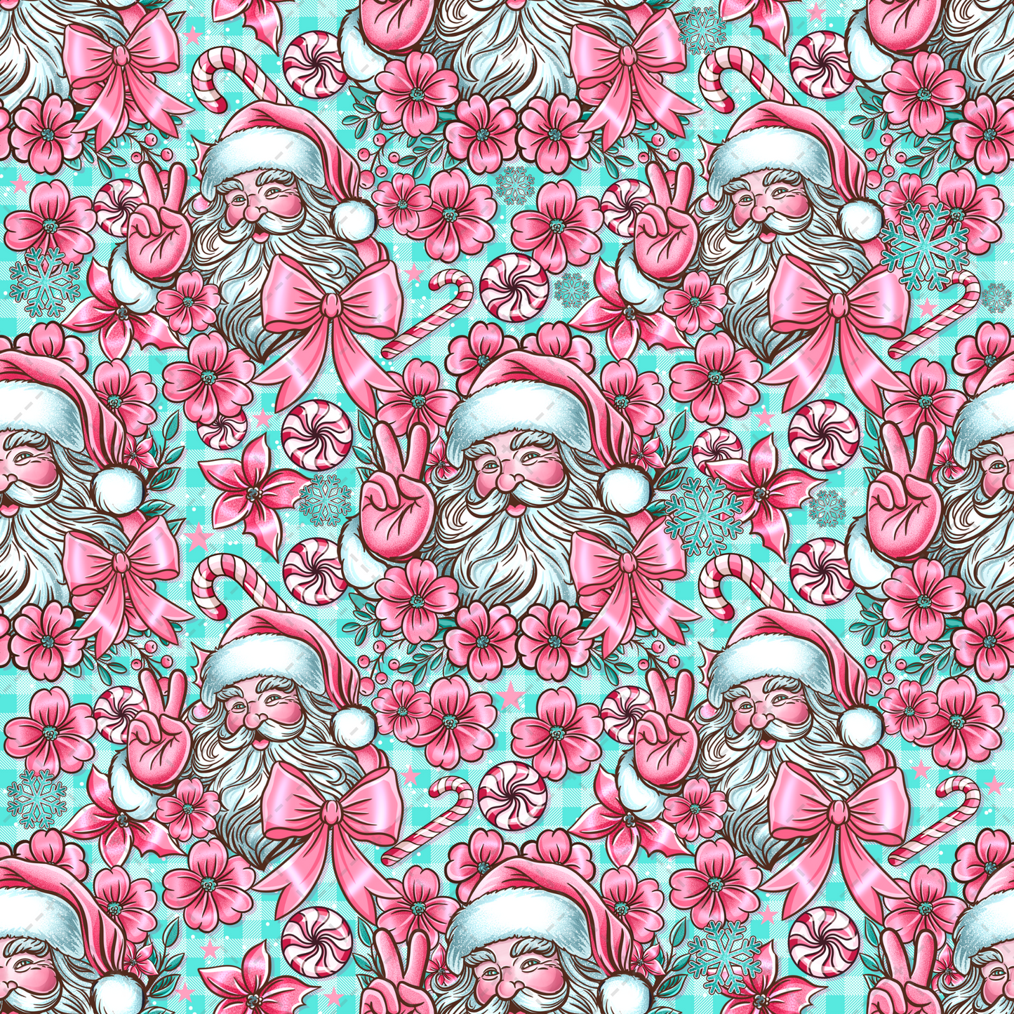 Pink Santa Seamless Transfer