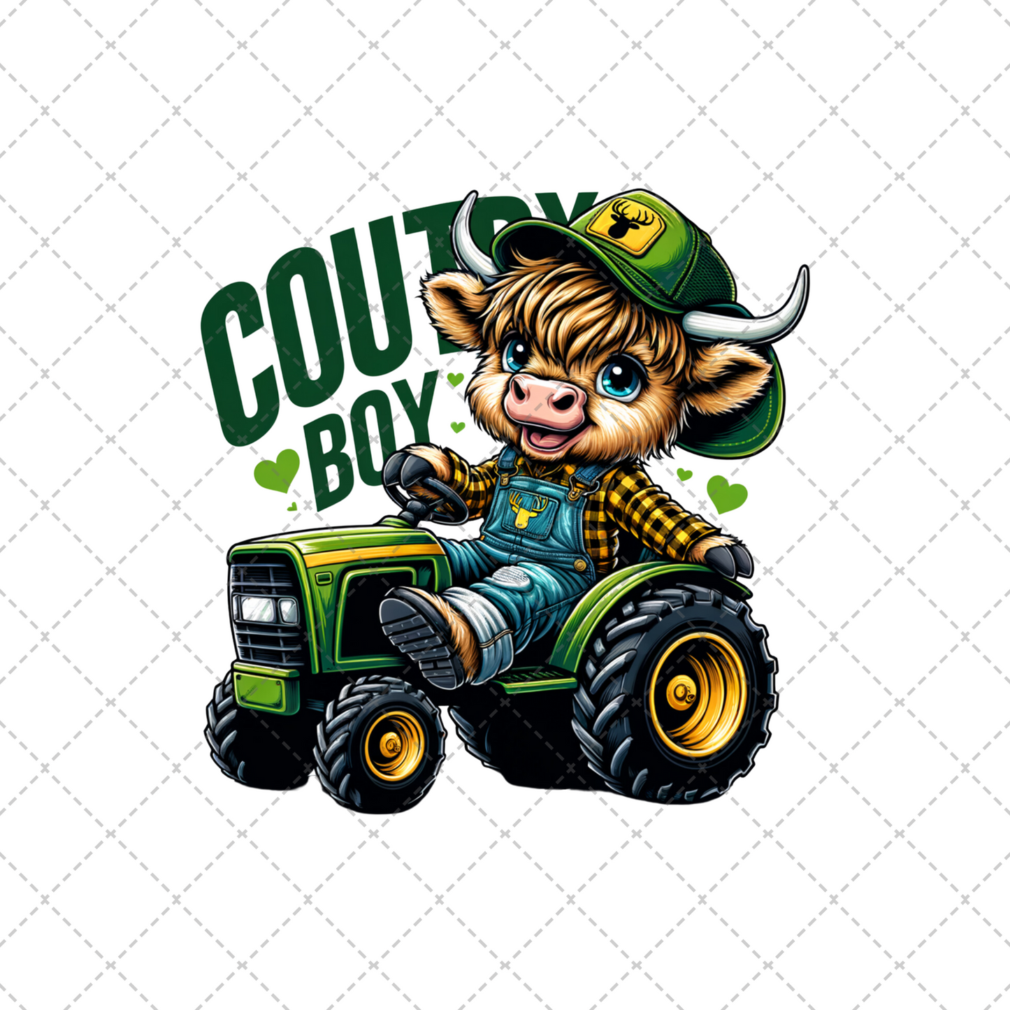 Country Boy Cow Transfer