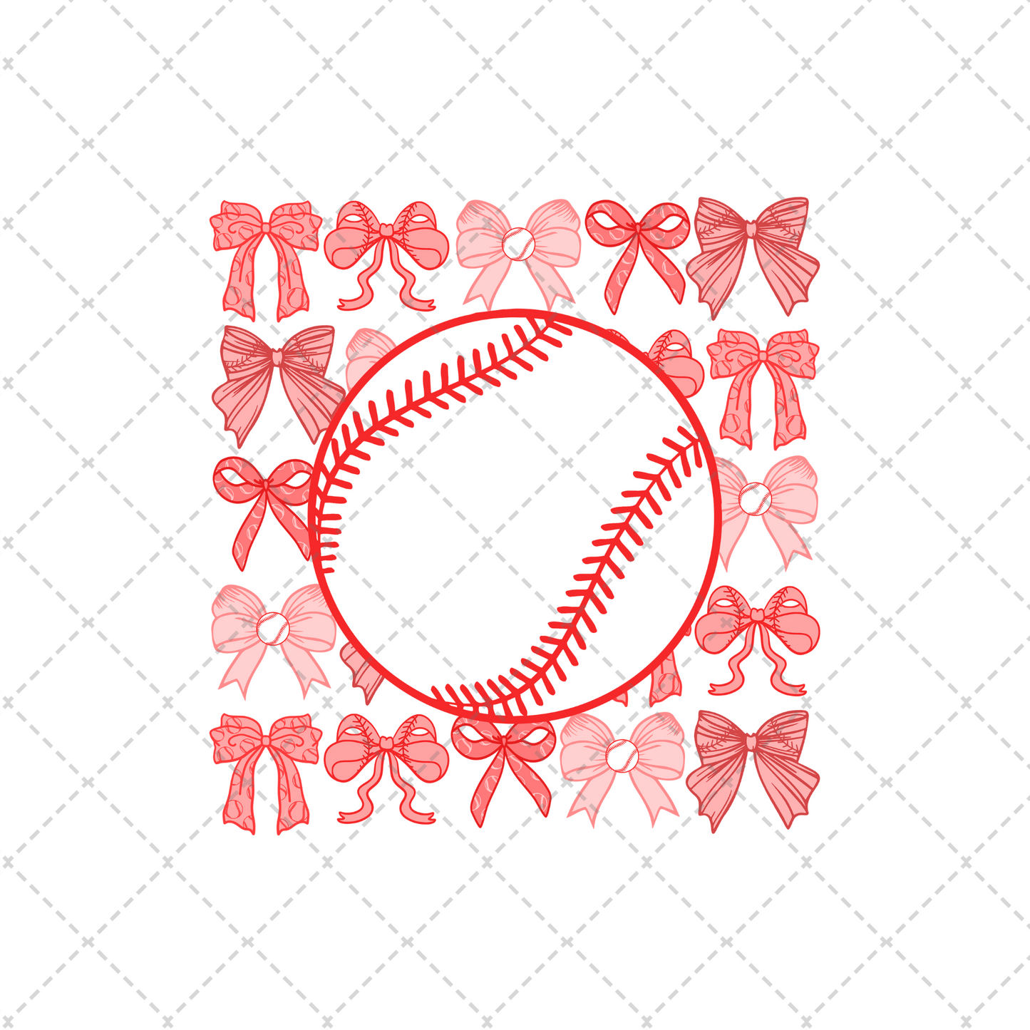 Baseball Coquette Bows Transfer