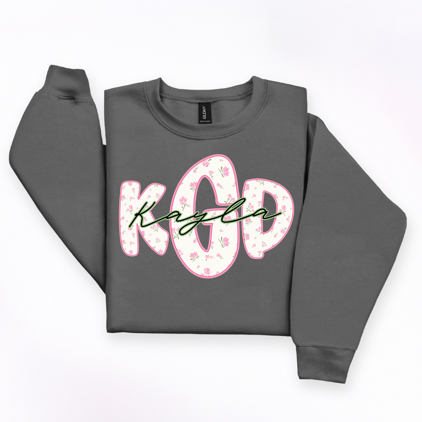 Pink Roses - Custom Monogram Transfer