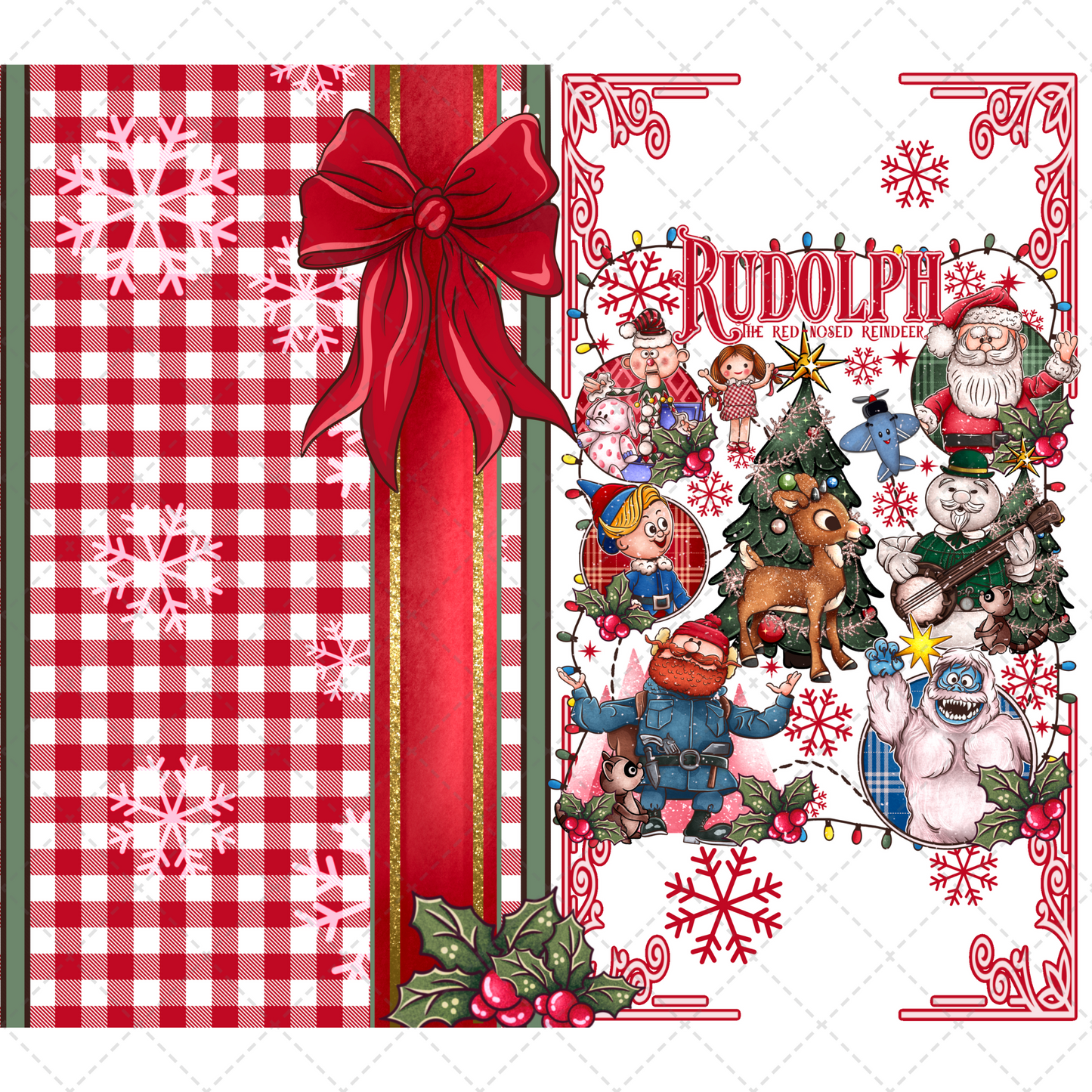 Christmas Rednose Reindeer Tumbler Wrap
