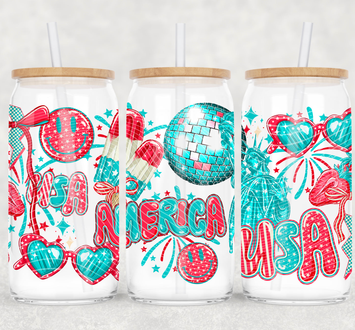America USA 16oz Libbey Wrap