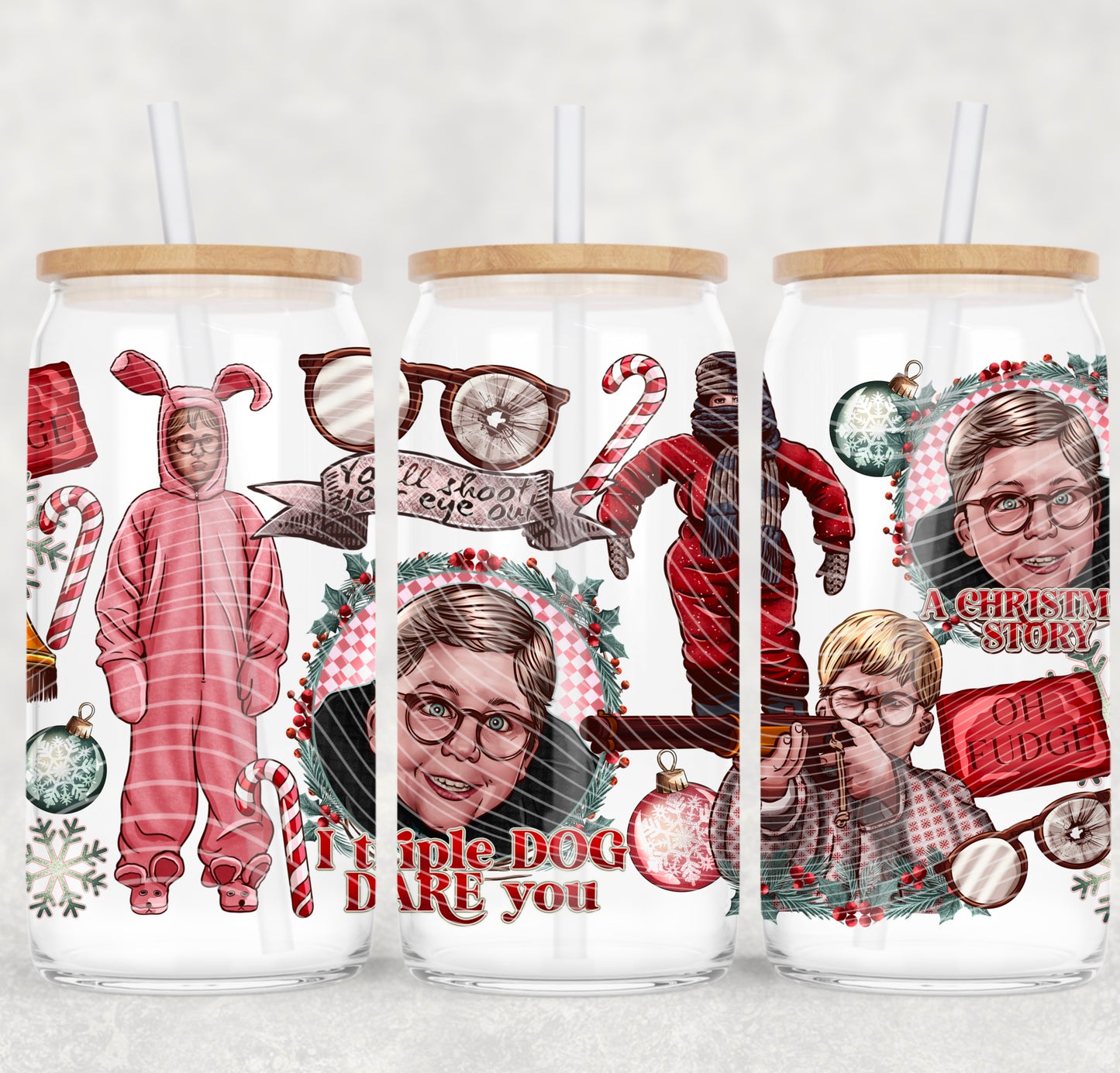Christmas Story 16oz Libbey Wrap Transfer