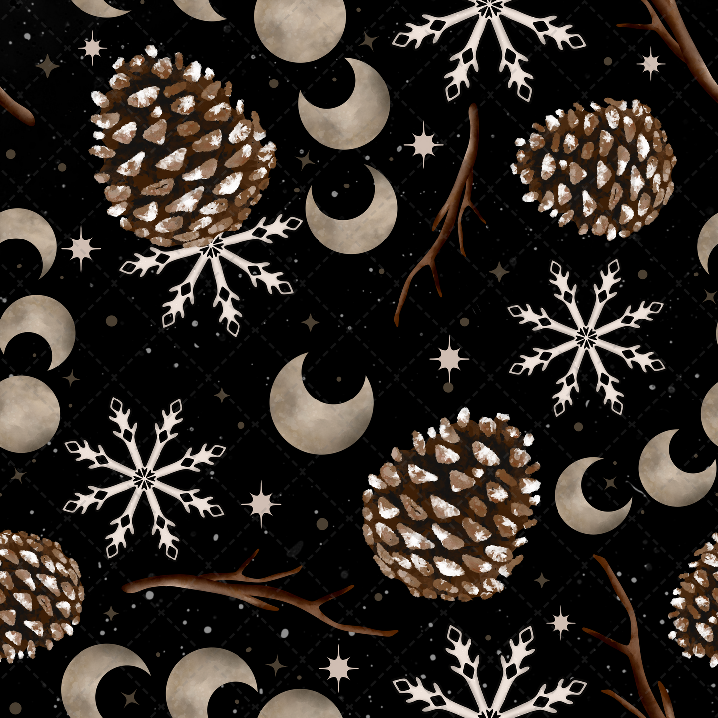 Winter Pinecones Seamless