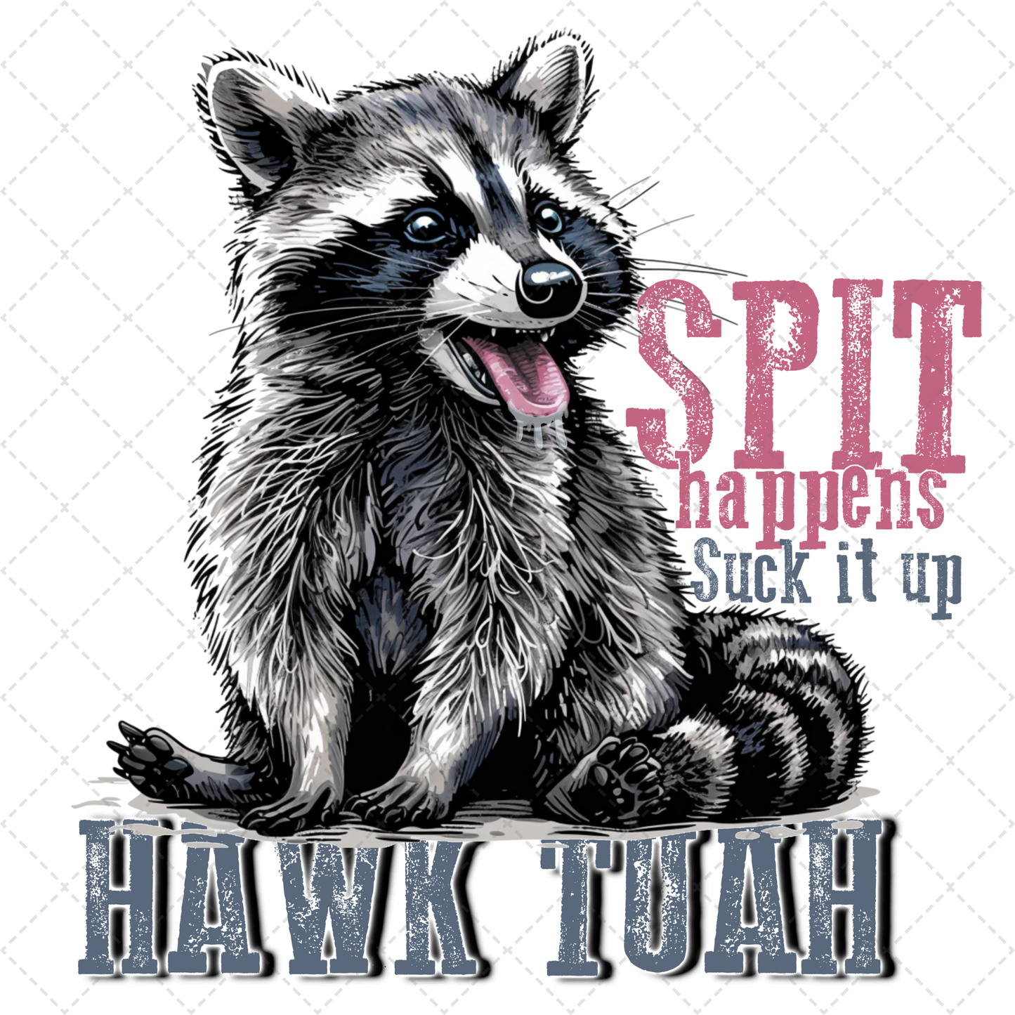 Hawk Tuah Racoon Transfer