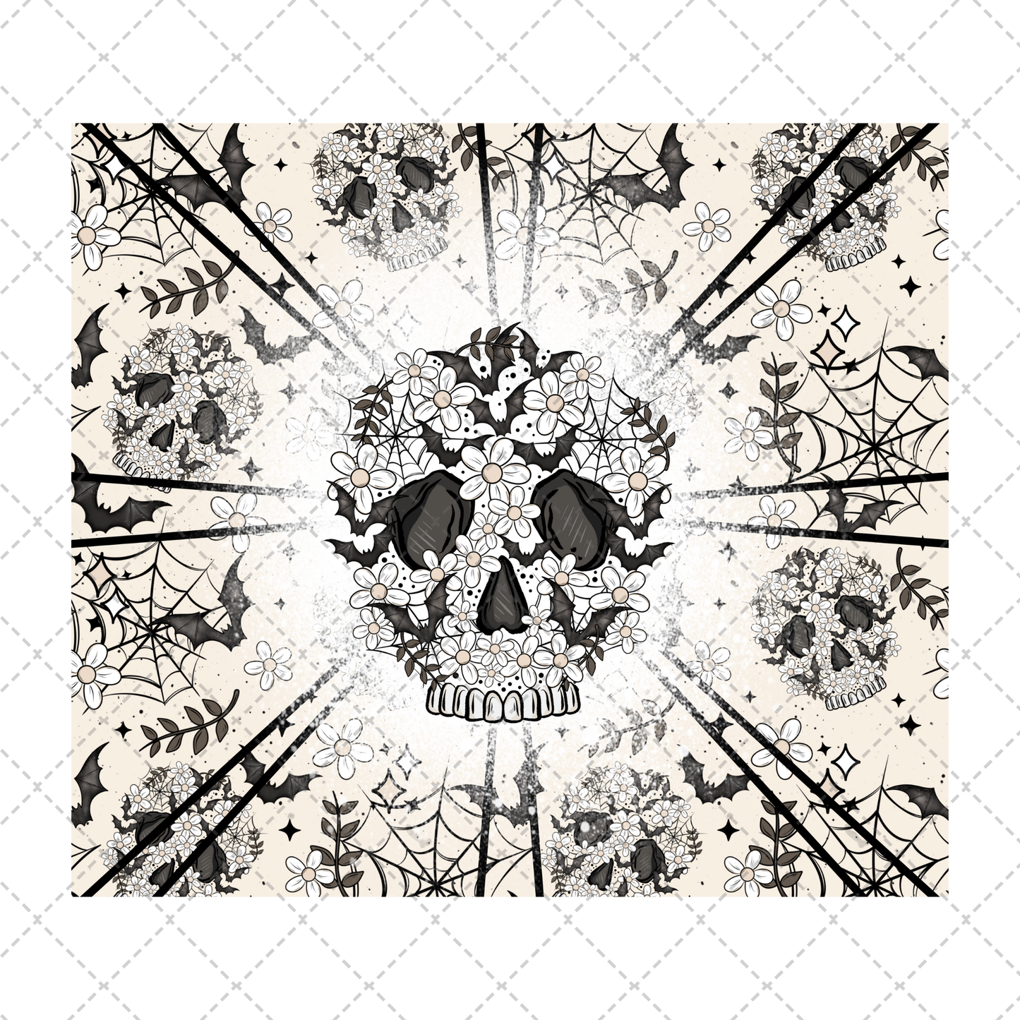 Floral Skellie Tumbler Wrap