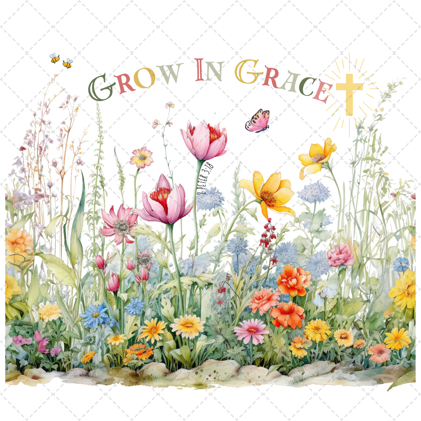Grow In Grace Tumbler Transfer
