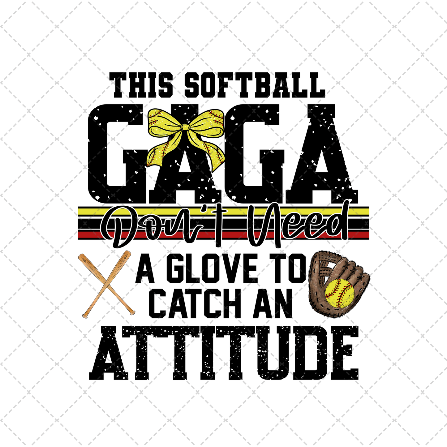 This Softball Gaga Transfer ** TWO PART* SOLD SEPARATELY**