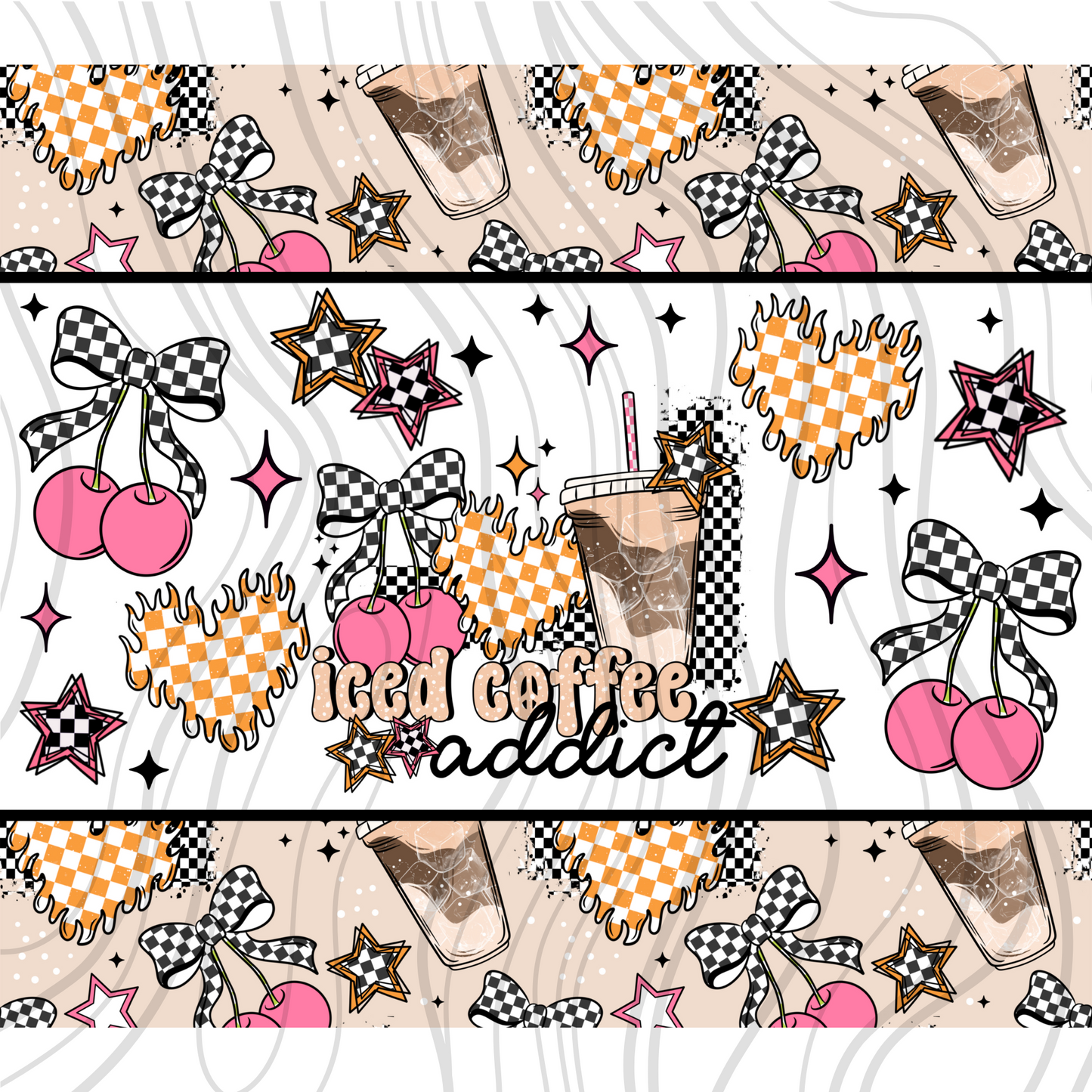 Iced Coffee Addict Tumbler Wrap