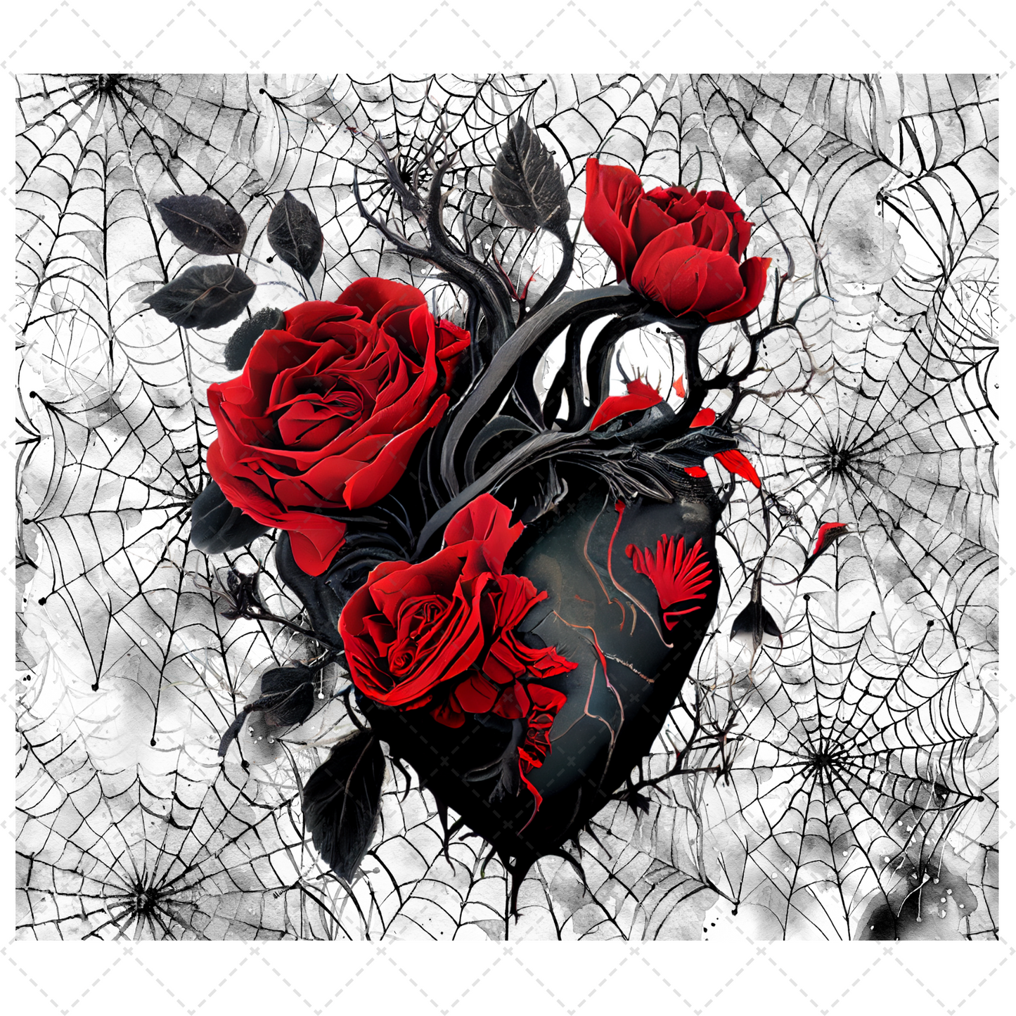 Black Heart Tumbler Transfer