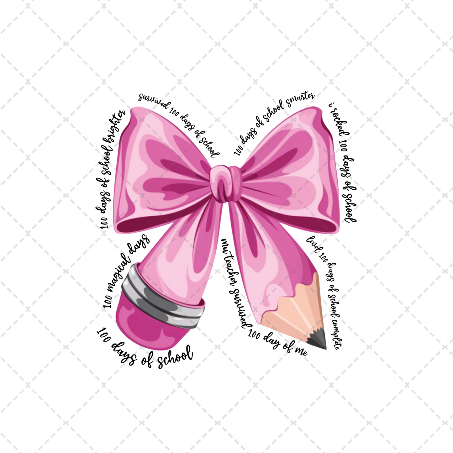 100 Days Of School Coquette Bow Transfer
