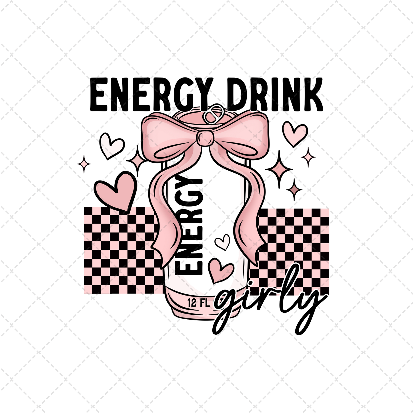 Energy Drink Girly Transfer ** TWO PART* SOLD SEPARATELY**