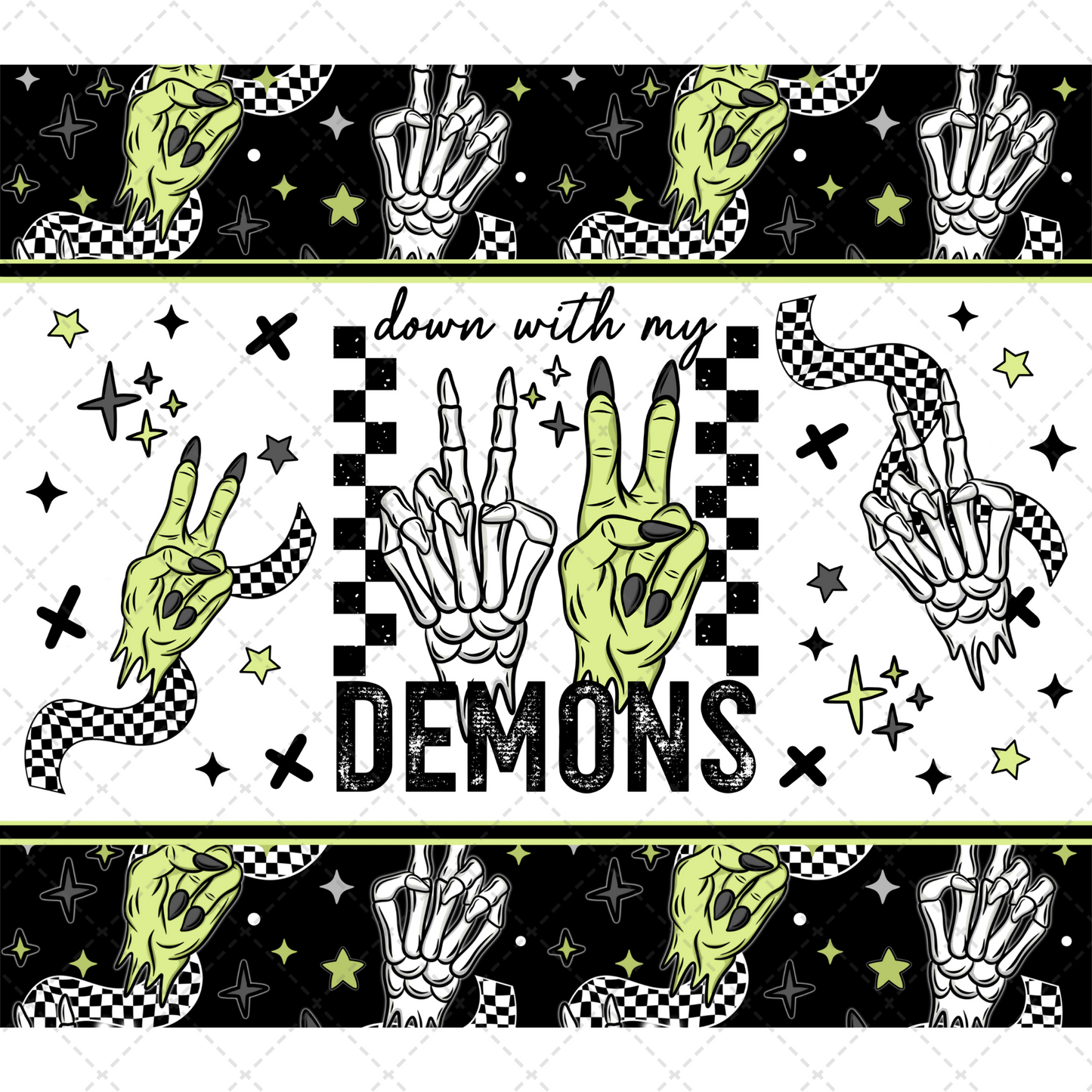 Down With My Demons Tumbler Transfers