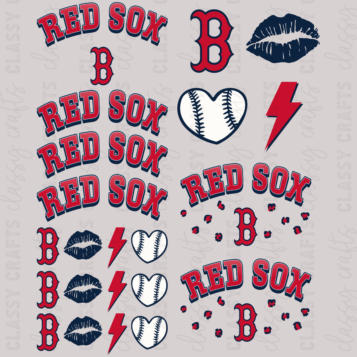 Red Sox - 30x24 - MINI PREMADE GANG SHEET