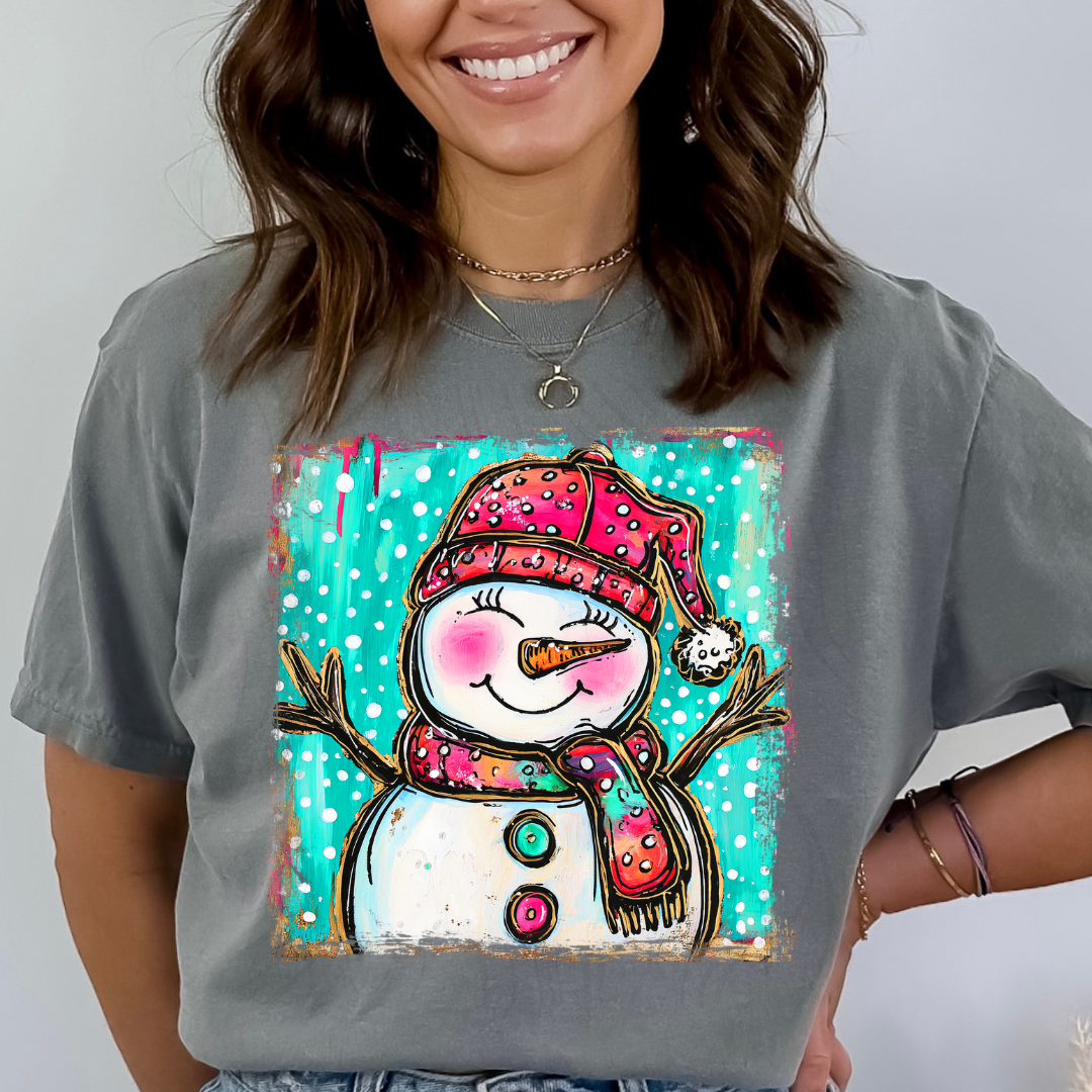 Christmas Hat Snowman Transfer