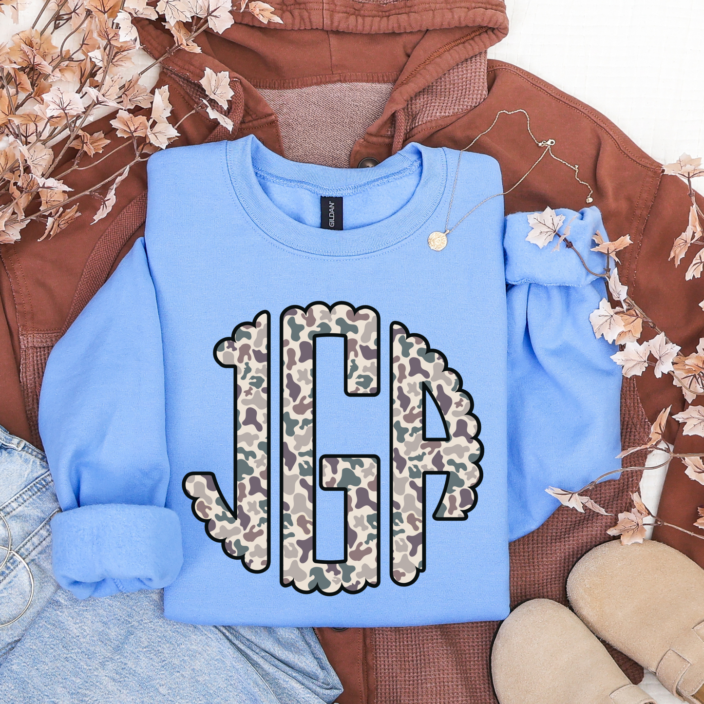 Retro Camo - Custom Monogram Transfer