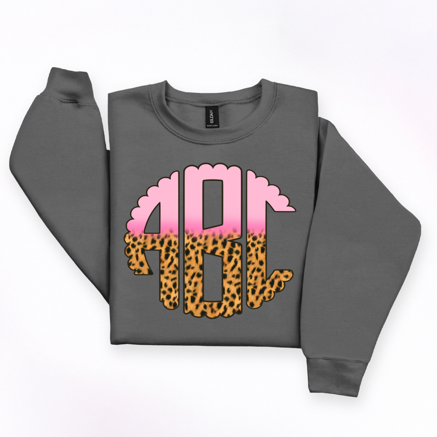 Valentine Pink Half Leopard - Custom Monogram Transfer