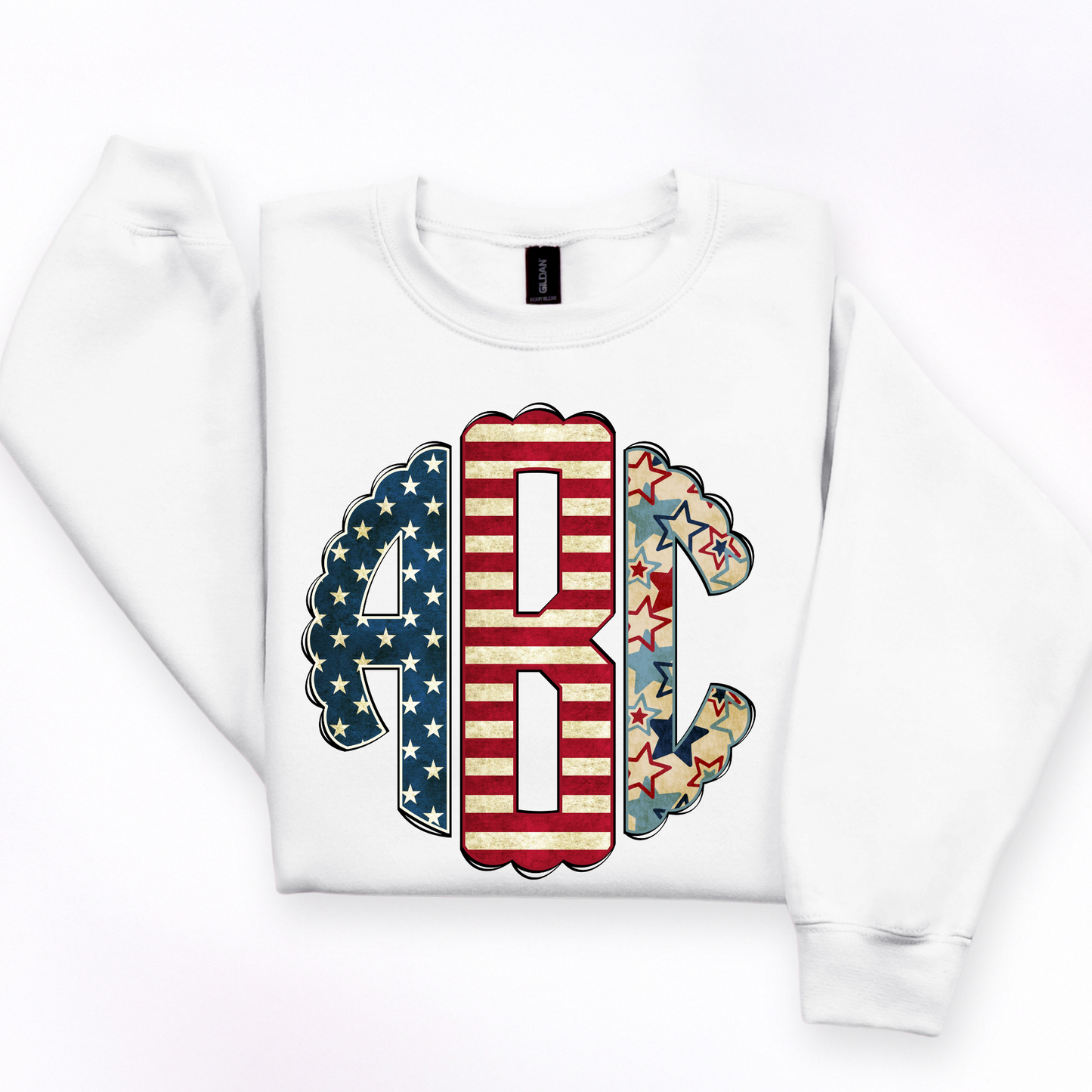 Vintage Stars & Stripes - Custom Monogram Transfer