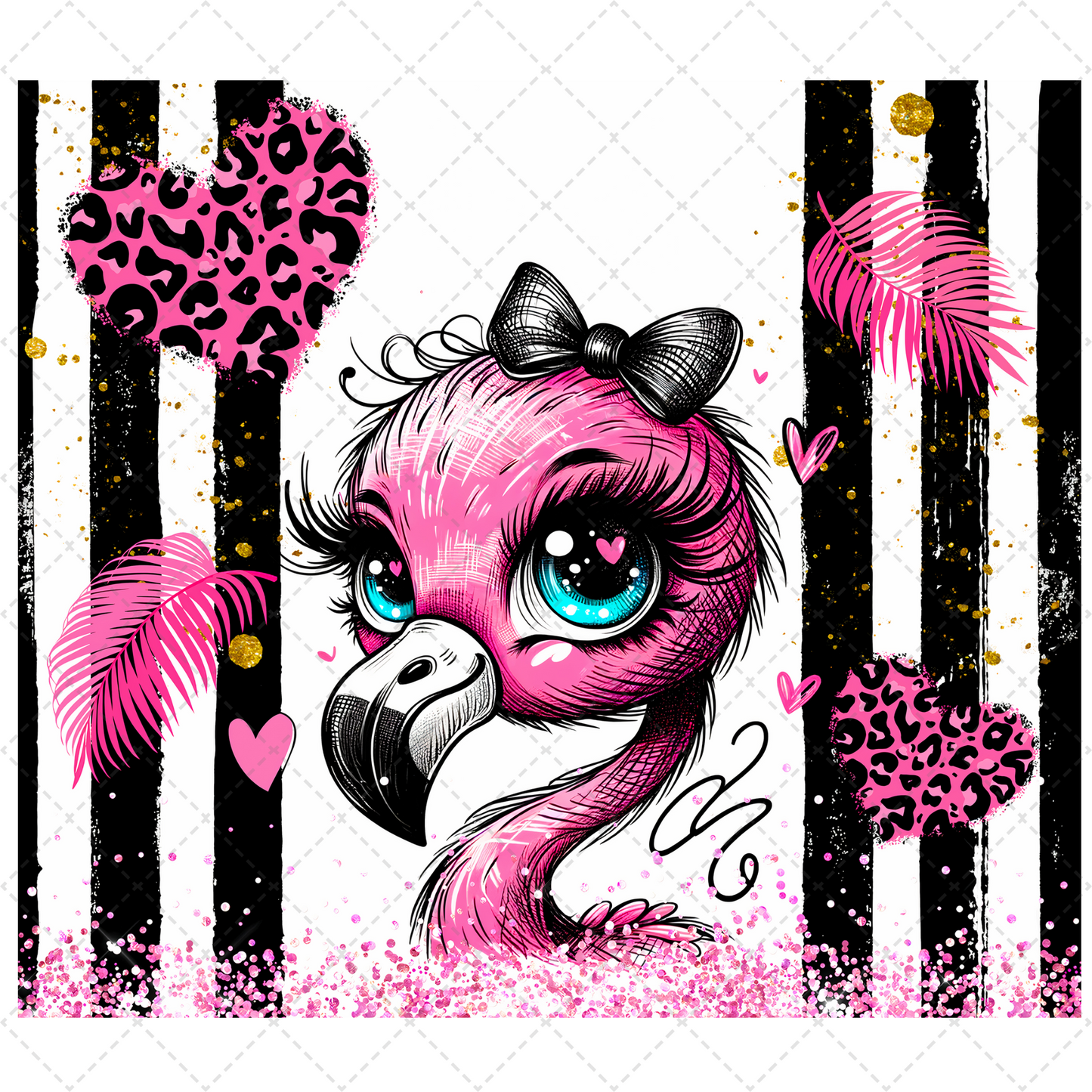 Flamingo Cutie Tumbler Transfer