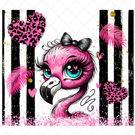 Flamingo Cutie Tumbler Transfer