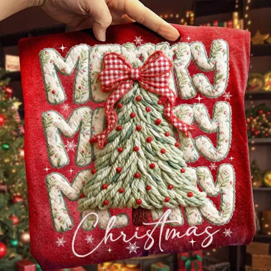 LATCH HOOK YARN CROCHET COQUETTE FLORAL MERRY CHRISTMAS TRANSFER