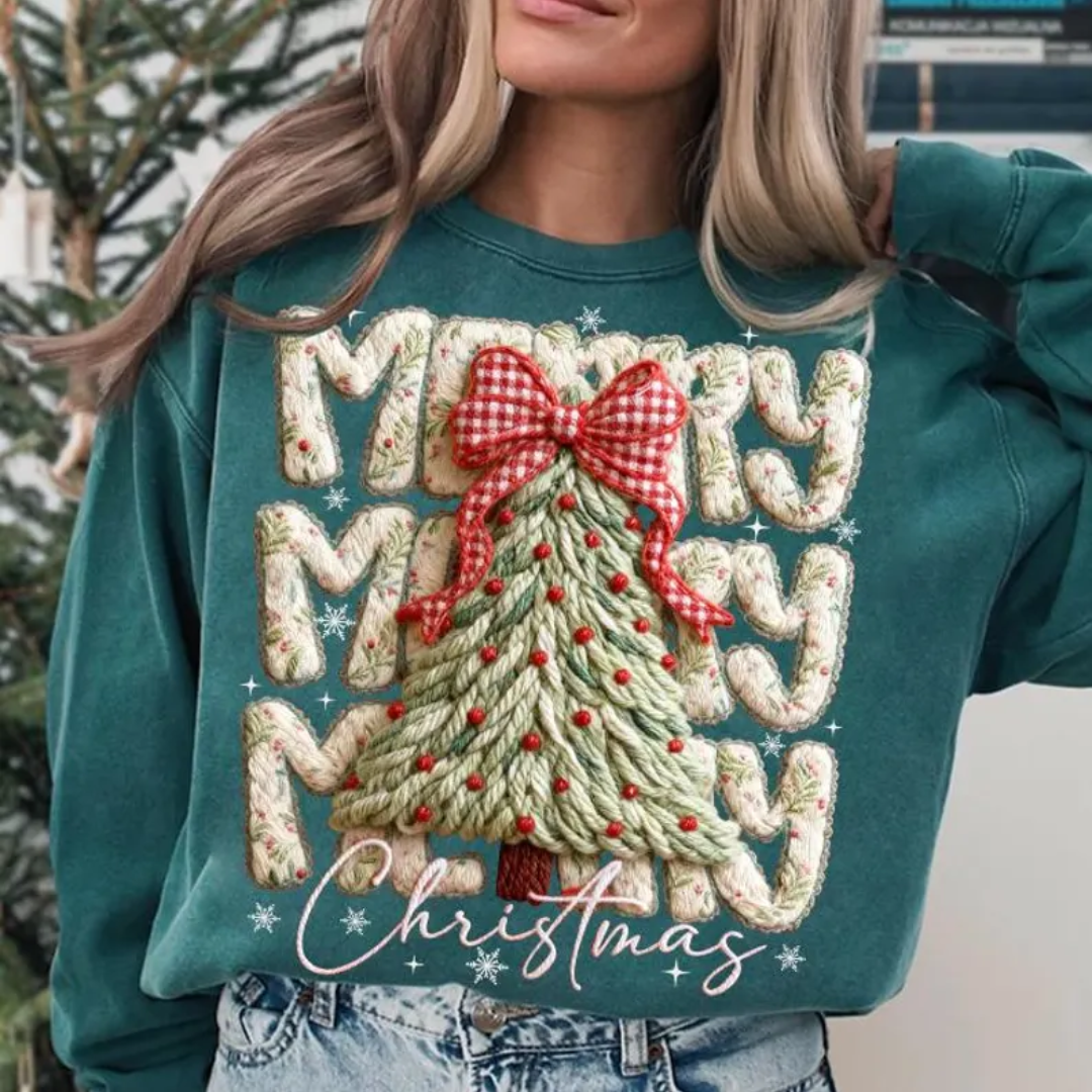 LATCH HOOK YARN CROCHET COQUETTE FLORAL MERRY CHRISTMAS TRANSFER