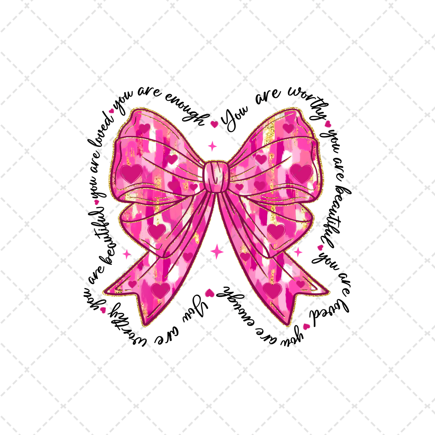 You Are Loved Coquette Bow Transfer