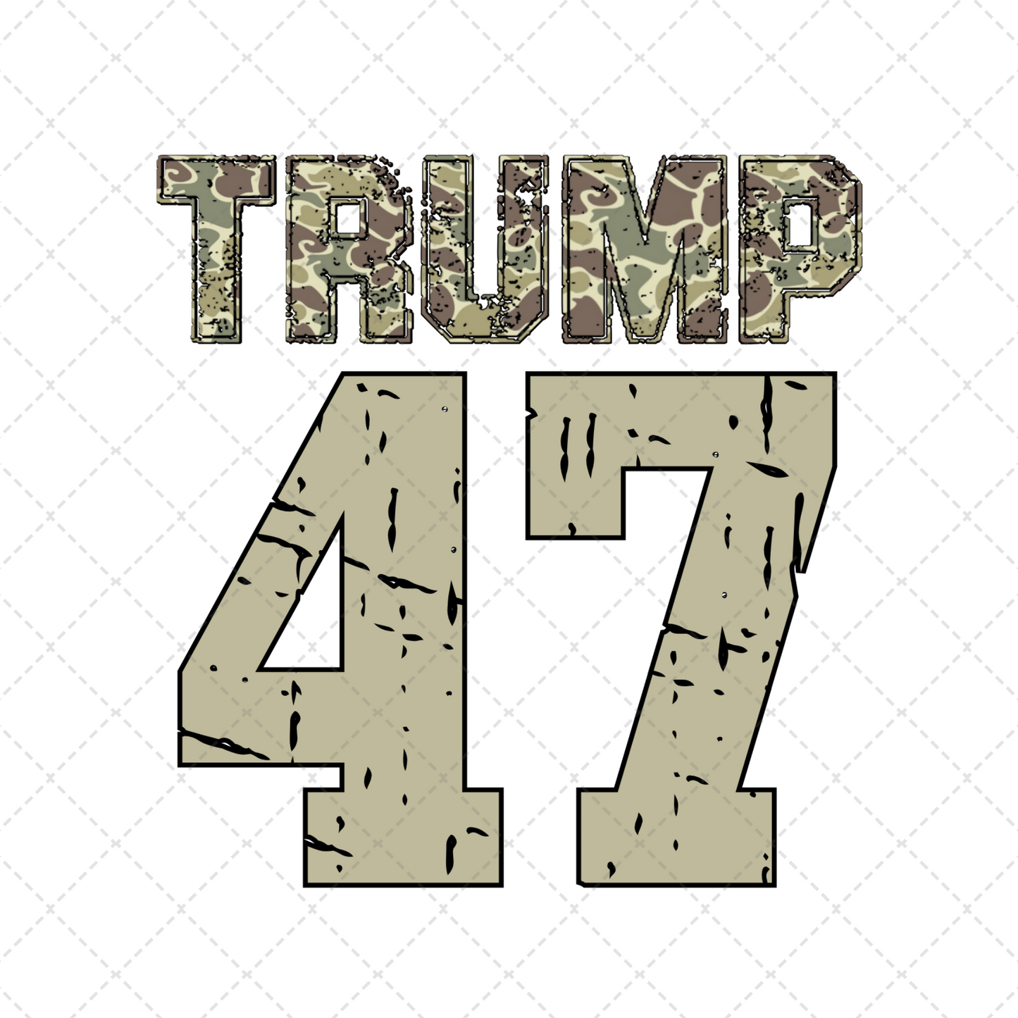 Camo Trump 47 Transfer ** TWO PART* SOLD SEPARATELY**