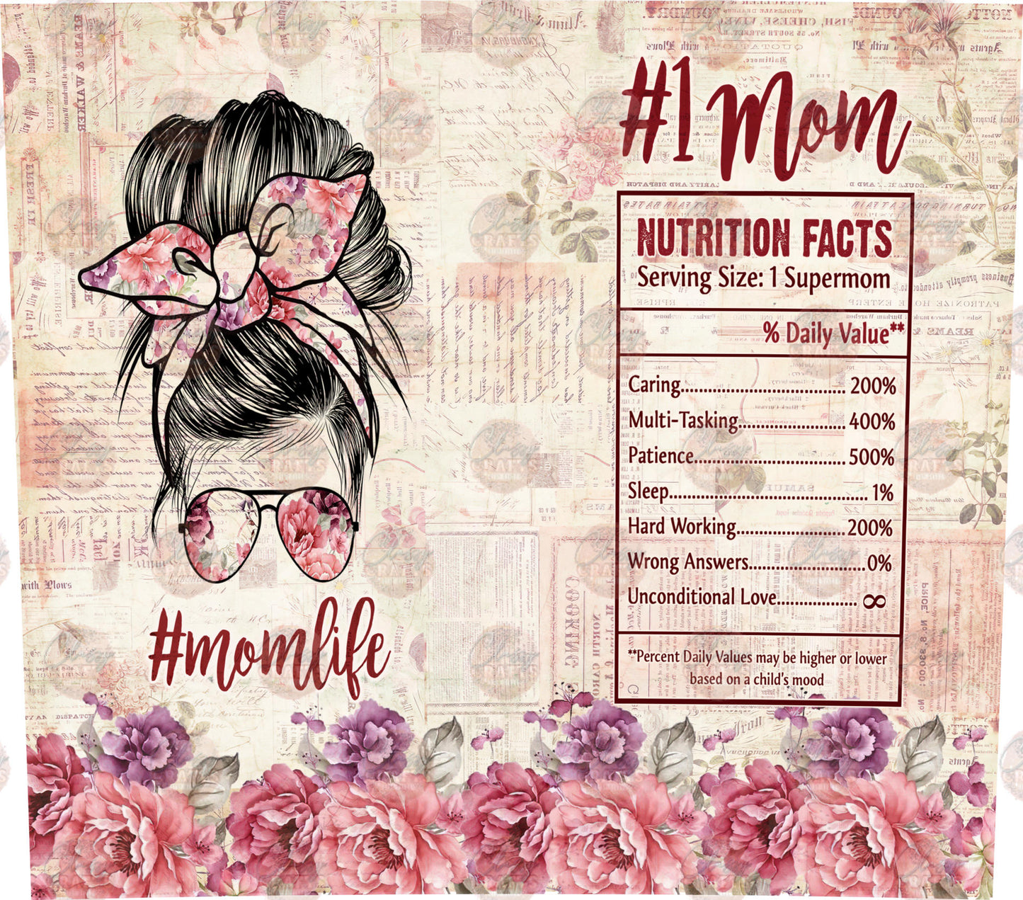 #1 Mom Tumbler Wrap