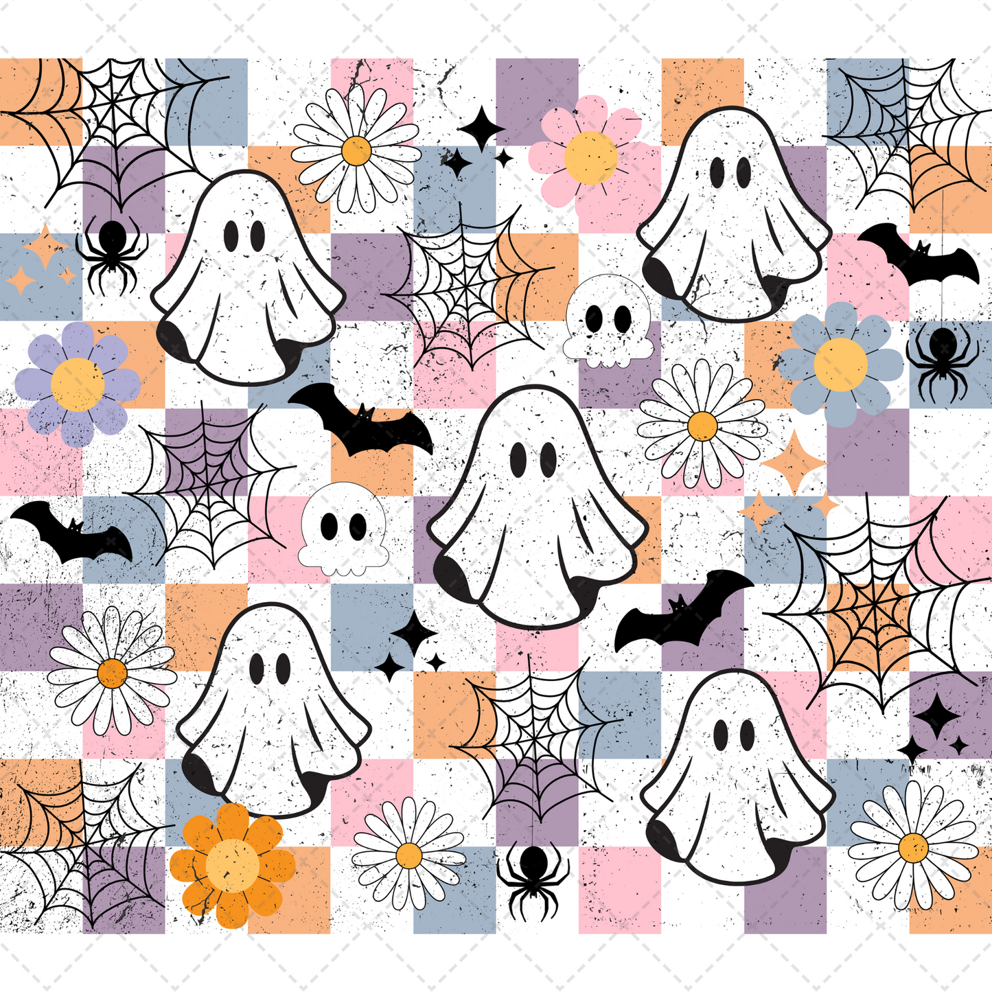 Halloween Ghost Distressed Tumbler Transfer