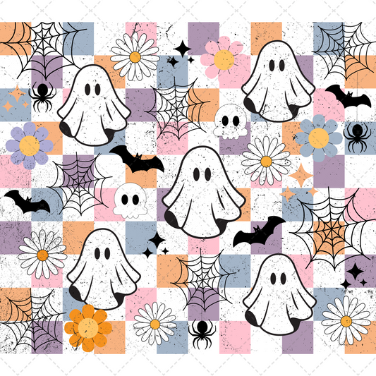 Halloween Ghost Distressed Tumbler Transfer