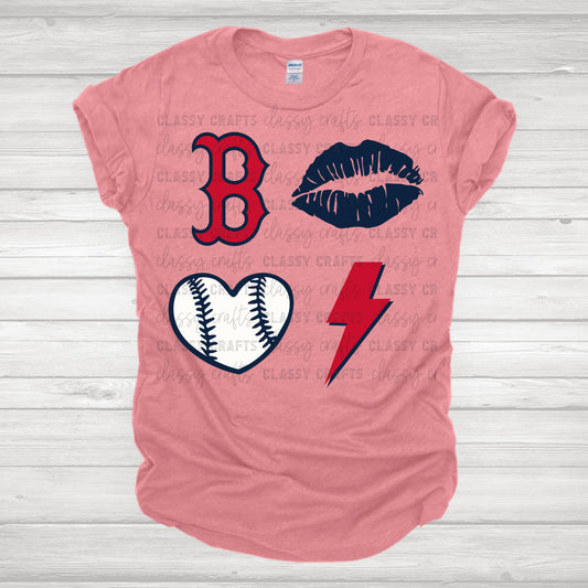 Boston Baseball Collage Transfer