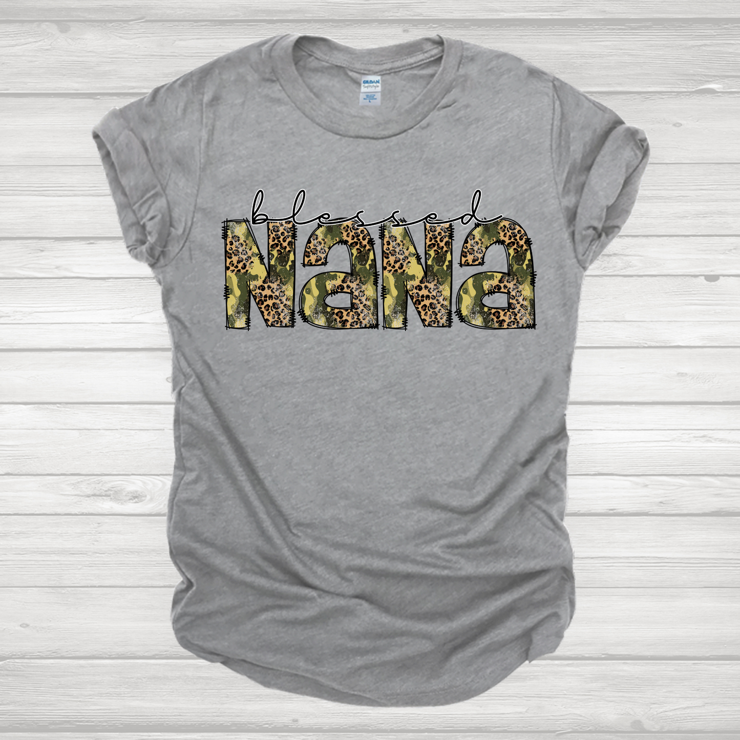 Blessed Nana Leopard Camo Transfer