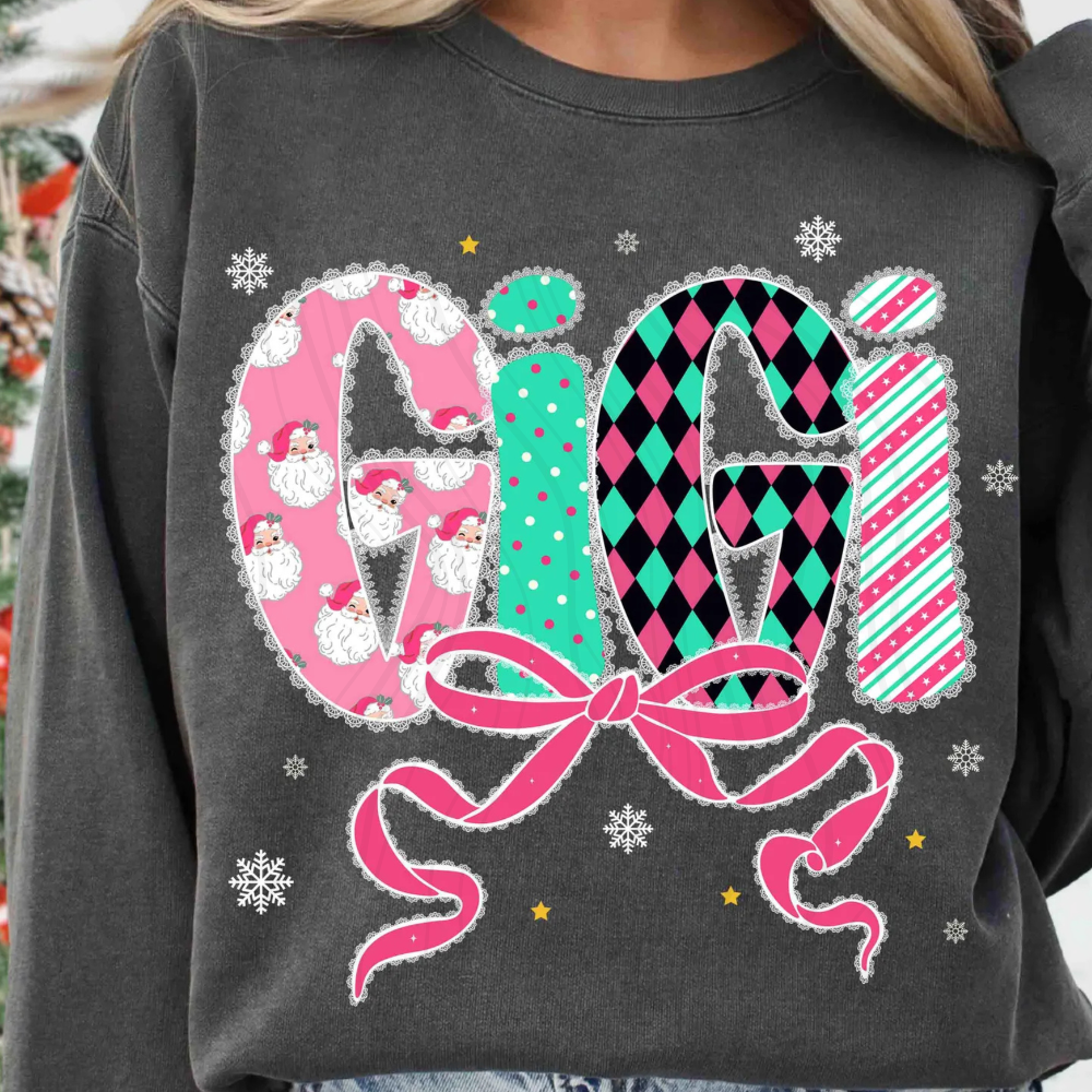 Pink Santa Coquette Gigi Transfer