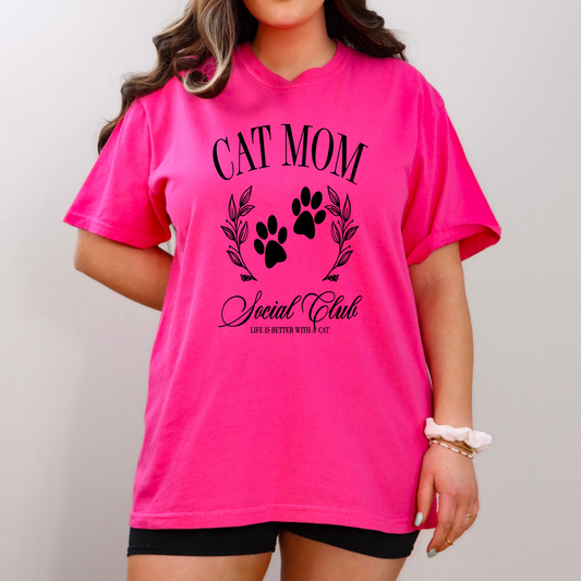 Cat Mom   - SINGLE COLOR - Screen Print Transfer