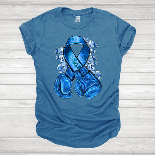 Blue Ribbon Floral Transfer