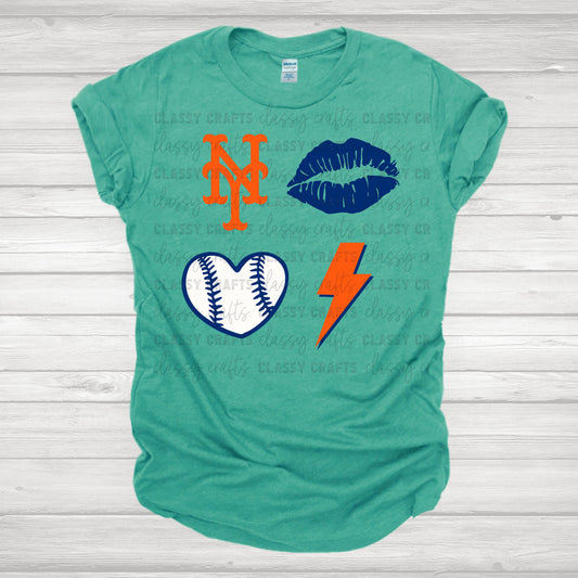 NY Baseball Collage Transfer