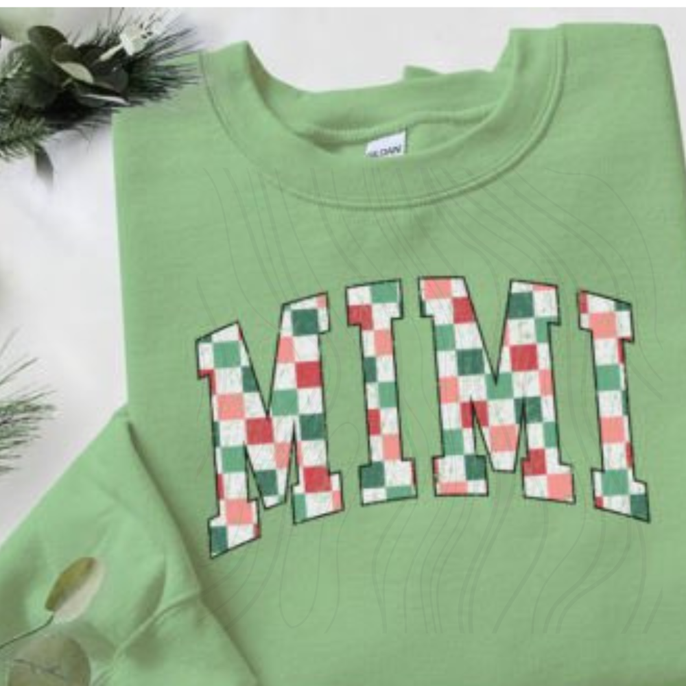 Red & Green Checkered Mimi Transfer