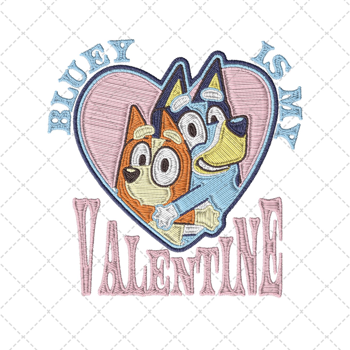 Blue Dog Is My Valentine Patch Transfer ** TWO PART* SOLD SEPARATELY**