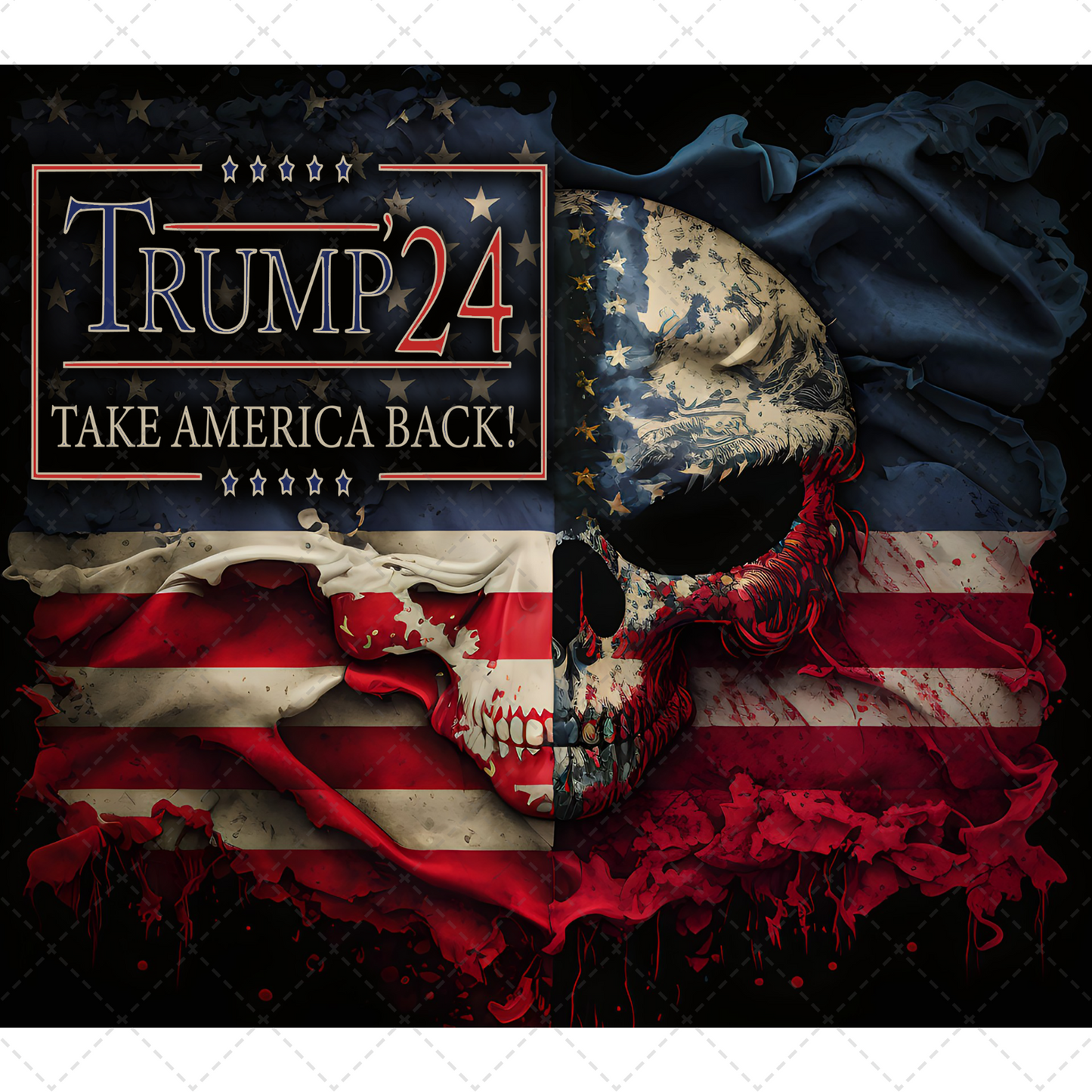 Trump Skull Flag Tumbler Transfer