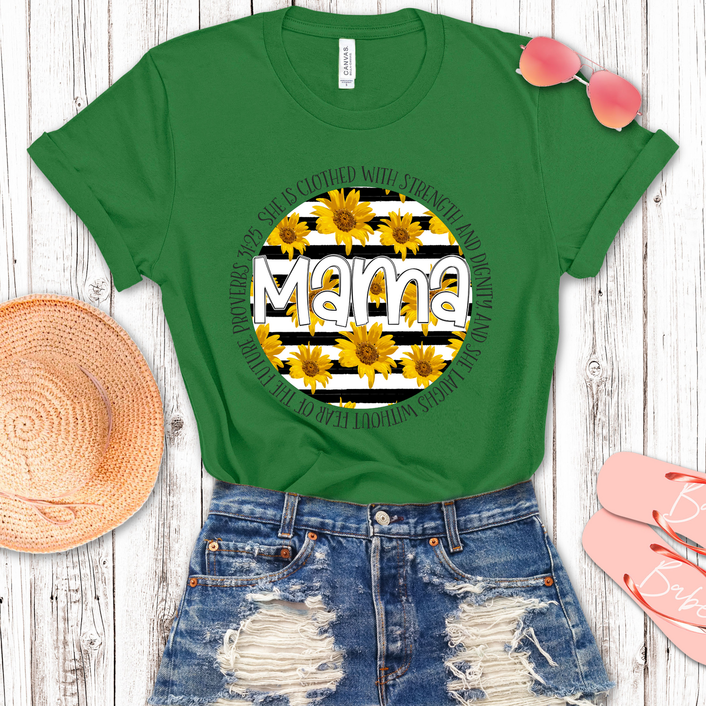 She Is Clothed Mama Sunflower Transfer