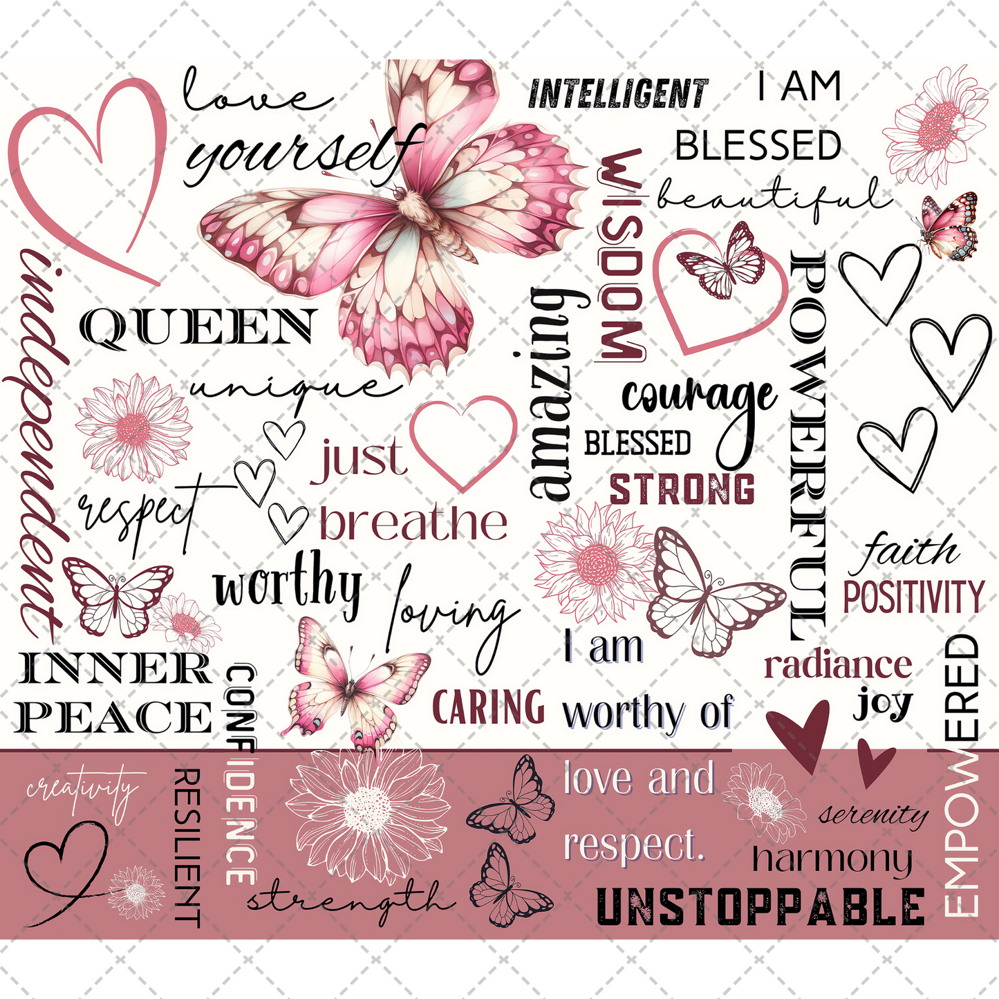 Pink Butterfly Inspiration Tumbler Wrap