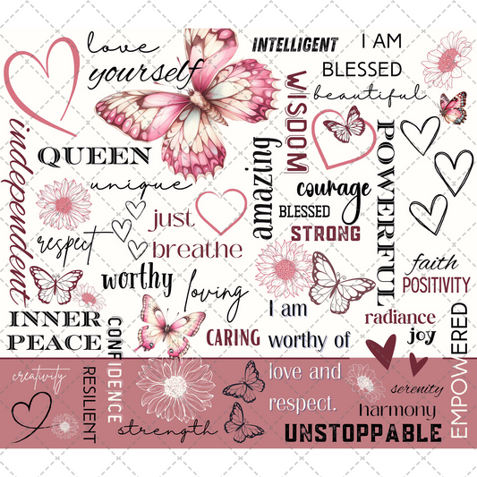 Pink Butterfly Inspiration Tumbler Wrap