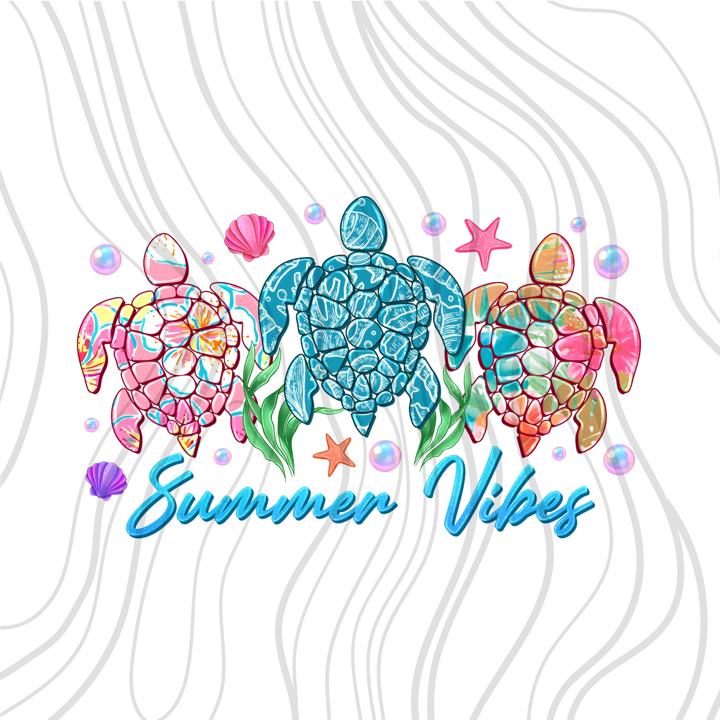 Summer Vibes Turtle Transfer