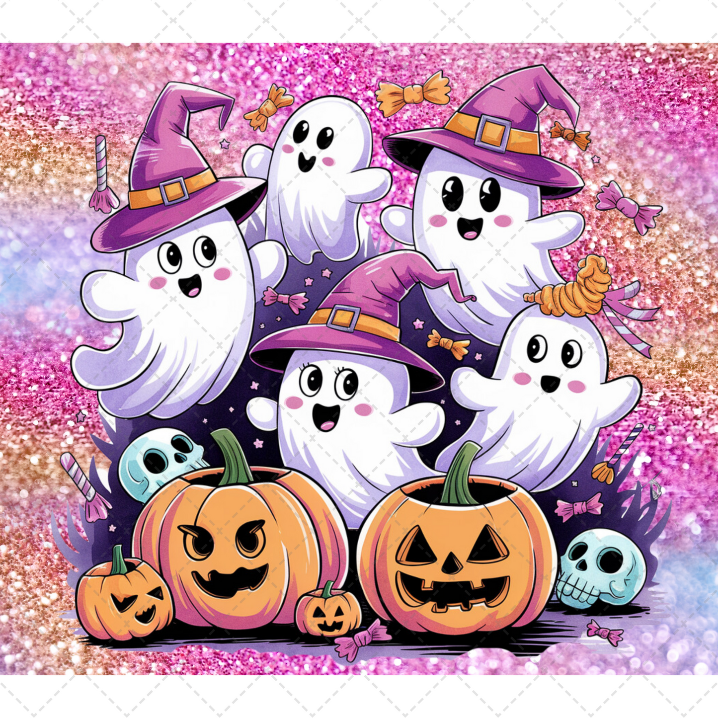 Cute Halloween Ghost Tumbler Transfer
